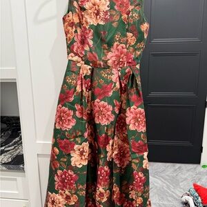 Flying Tomato Green and Red Floral Dress